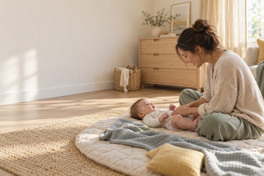 Parent and baby sharing a quiet moment together