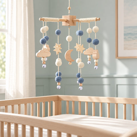 Ocean Orbs mobile in a nursery